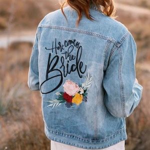 Here Comes the Bride- Bridal Jean Jacket